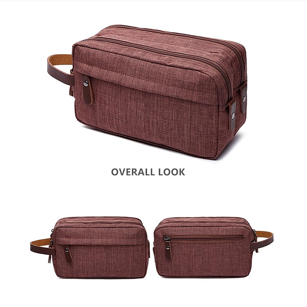 Muka Toiletry Bag for Men, Hanging Travel Dopp Kit, Shaving Bag for Toiletries Accessories-Brown