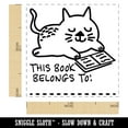 thumbnail image 2 of Reading Cat This Book Belongs To Self-Inking Rubber Stamp Ink Stamper - Black Ink - Small 1 Inch, 2 of 7