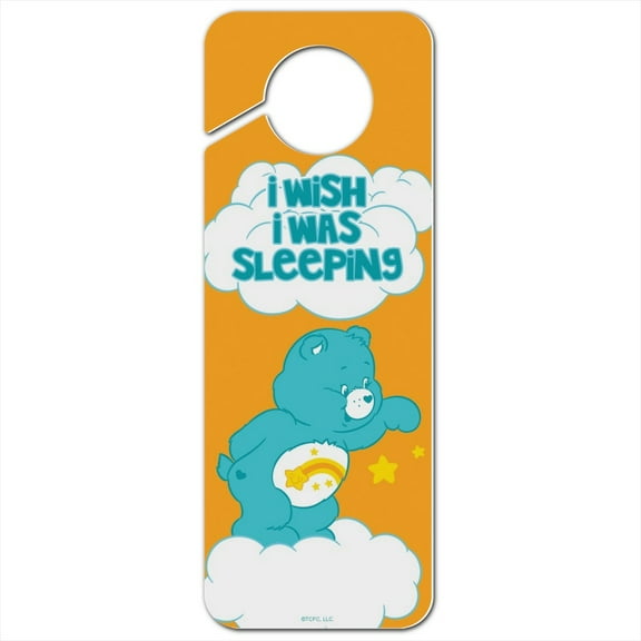 Care Bears Wish Bear Plastic Door Knob Hanger Sign
