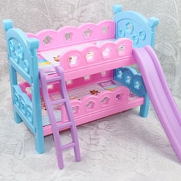 Literas Para Casa De Muñecas Escala 1/12 De DOITOOL, Juego De Cama Con Almohadas Y Edredones, Mueble De PVC De 10.2x9.6x6.2 Cm