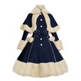 thumbnail image 4 of WILLBEST Womens Assembly Clothing Women's Retro Style Solid Color Trumpet Sleeve Dress, 4 of 4