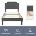thumbnail image 5 of VECELO Twin Upholstered Platform Bed Frame with Height Adjustable, Tufted Button Headboard/Mattress Foundation, Strong Wood Slat Support, No Box Spring Needed, Dark Gray, 5 of 9