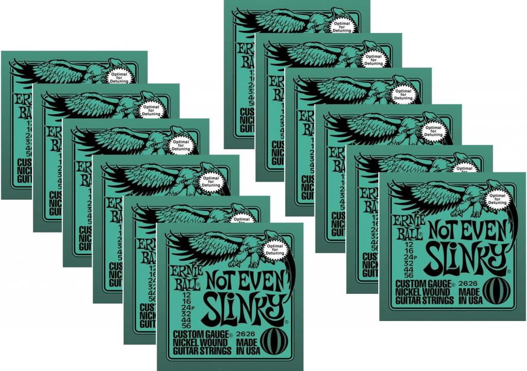 Ernie Ball Lot/12 Not Even Slinky Electric Guitar Strings, Gauges 12-56, P02626^12