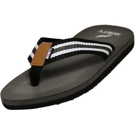 

NORTY Men s Sandals for Beach Casual Outdoor & Indoor Flip Flop Thong Shoe 41966-10D(M)US (Grey/Black Stripe)