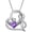 02-Feb-Amethyst, variant on Claddagh Infinity Necklace for Women, S925 Sterling Silver White Gold -plated Birthstone Infinitive Love Heart Pendant Necklace Irish Jewelry Anniversary Birthday Gift