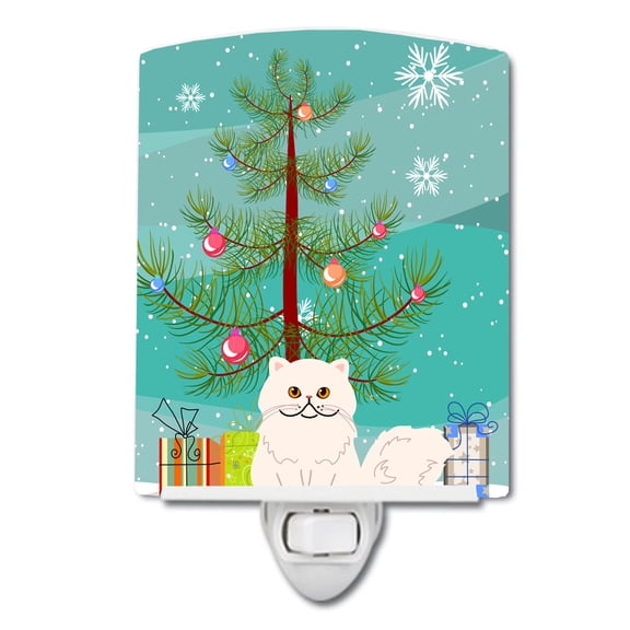 Caroline's Treasures BB4425CNL Persian Cat Merry Christmas Tree Ceramic Night Light, 6x4x3", multicolor