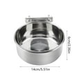 thumbnail image 4 of LYUMO Stainless Steel Birds Feeding Cups Parrot Parakeet Food Water Feeding Bowl with Clamp Holder Bird Cage Accessory, 4 of 8