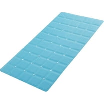 Foldable  Bathtub Mat:  Size  Safety Bath Mat for Tub Without Suction Cups Non Slip Bath & Shower Mat for Textured, Reglazed, Refinished Tub (Blue, 35.8 x 17.7)