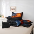 thumbnail image 6 of Manfei Boys Basketball Lover 7pcs Bedding Comforter Set, Modern Sport Player Queen Bedding Sets, Modern Ball Game Reversible Queen Sheet Sets, Microfiber Bedroom Decor, 6 of 8