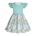 thumbnail image 6 of ATOGUTA Birthday Dresses for Girls Ruffle Sleeve Easter Dresses Girl Long Midi Springs Dress Kids Smocked Flare Summer Dress Size 3T-14. Mint Green, 6 of 6