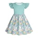 thumbnail image 5 of Vestido de manga corta con cuello redondo y estampado infantil, de poliéster, con mangas voladoras y cuello redondo, talla mediana, para primavera y verano., 5 of 5