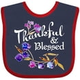 thumbnail image 3 of Inktastic Thankful and Blessed Inspirational Saying with Flowers Boys or Girls Baby Bib, 3 of 4