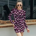 thumbnail image 6 of Leopard Light Purple Background Women's Long Sleeve Bodycon Dress Soft Stretchy For Everyday Wear And Special Occasions, 6 of 6