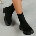 thumbnail image 5 of Women’s Knitted Sock Boots, Thick Bottom, Mid Heel, Comfortable Winter Fashion Shoes - 2026, 5 of 5