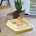 thumbnail image 3 of HUGFEGWE Bac à Litière Semi-Fermé pour Chats d'Intérieur, Vert CA919-76335, 3 of 7
