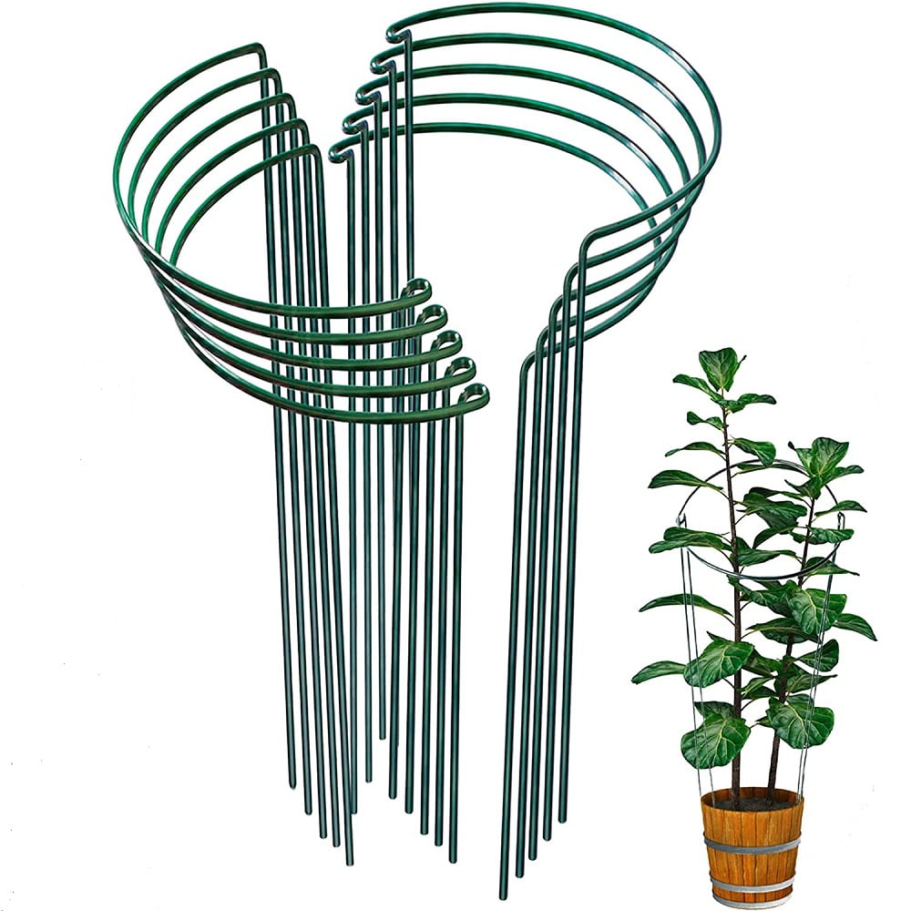 Plant Support Stake, 10Pack Half Round Metal Garden Plant Supports