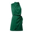 thumbnail image 3 of Spring Women's Short Formal Satin Dress Summer Sleeveless Lace Up Dress Women S Dresses for Summer Dress for Women Women Summer Outfits Button Dress for Women Womens Midi Dresses for Women Summer Mini, 3 of 4