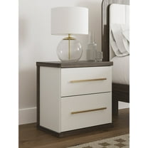Signature Design by Ashley Nendalane 2-Drawer Nightstand with USB port, Brown/White