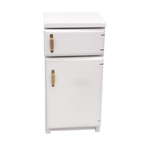 WHAMVOX  Mini Furniture Doll House Small Refrigerator for Room White