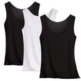 thumbnail image 2 of Trgacdwlo 3 Pack Tank Top Women Slim Fit Stretchy Basic Layering Tops for Everyday Wear Sleeveless Scoop Neck Undershirts, 2 of 9