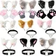 thumbnail image 2 of Diadema con lazo para oreja de gato, collar, guantes con garra de gato, diadema con campana de felpa para Cosplay, tocado para fiesta de disfraces para mujer y niña, accesorios para el cabello, 2 of 5