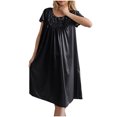 thumbnail image 2 of Wancir Women's Summer Lace Trim Nightdress Breathable & Cooling Icy Silk Sleeveless Mid-Calf Sleepwear, 2 of 9