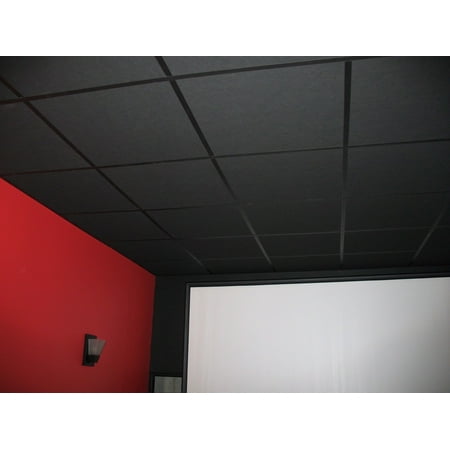Soundsulate Black Acoustic Drop Ceiling Tiles 24 X 48 X 2 Sound Absorbing 5 Pieces