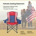 thumbnail image 2 of ARROWHEAD OUTDOOR Multi-Function Folding Camping Chair With Wine Glass Holder and Insulated Cup Holder & Cooler, American Flag Style, 2 of 9
