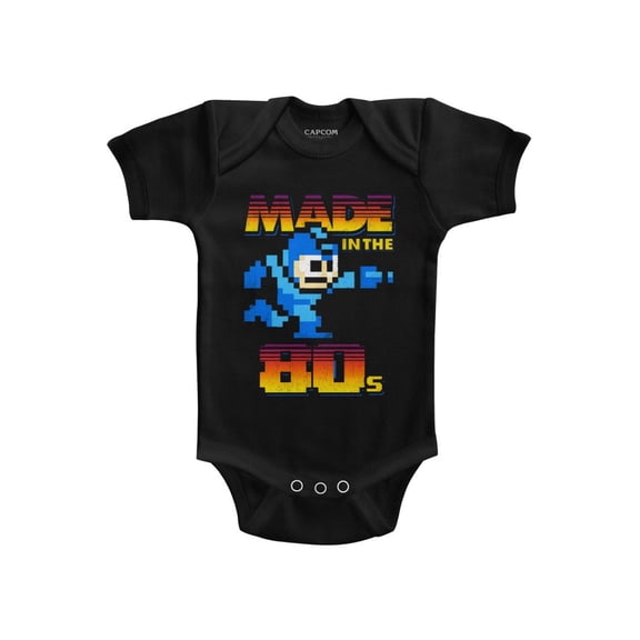 Mega Man Capcom Video Game Made in the 80s Infant Baby Romper Creeper Snapsuit