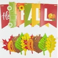 thumbnail image 2 of Hello Fall Banner and Glittery Maple Leaves Pumpkin Acorns Patterns Banner Autumn Harvest Bunting Banner with Pumpkin Truck Signs Fall Thanksgiving Party Banner for Wall Mantel Fireplace Party Hanging, 2 of 7