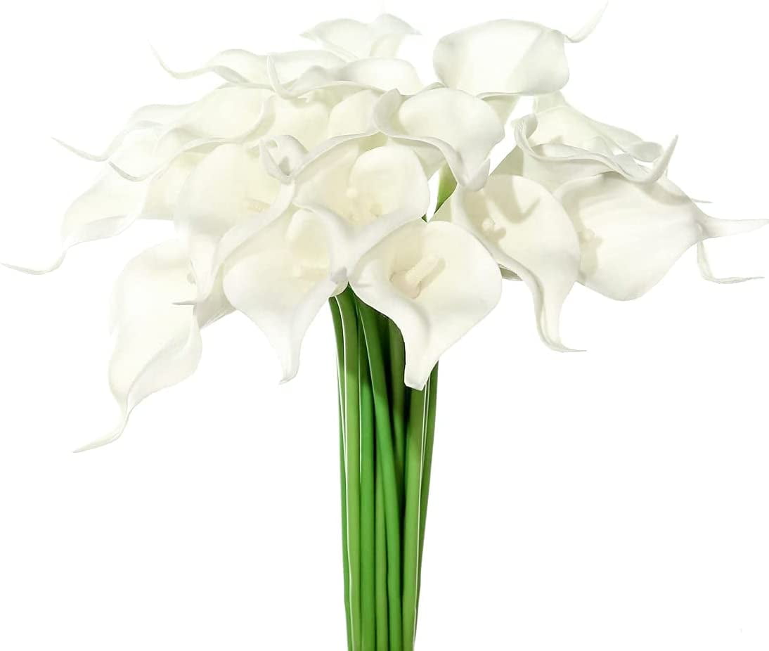 Details about   10/20PCS  Artificial Calla Lily Fake Real Touch Flowers Bridal Wedding Bouquet 