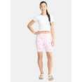 thumbnail image 2 of Barbie Women's Bow Print Bike Shorts, Sizes XXS-XXL, 2 of 5