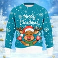 thumbnail image 2 of Men's Ugly Christmas Sweaters - Funny Christmas Sweaters for Men - Fun Holiday Pullovers,Sky Blue,M, 2 of 7