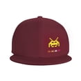 thumbnail image 3 of DouZhe Flat Brim Cap Snapback Hat, UFO Invader Alien Space Game Prints Adjustable Red Adult Baseball Cap, 3 of 6
