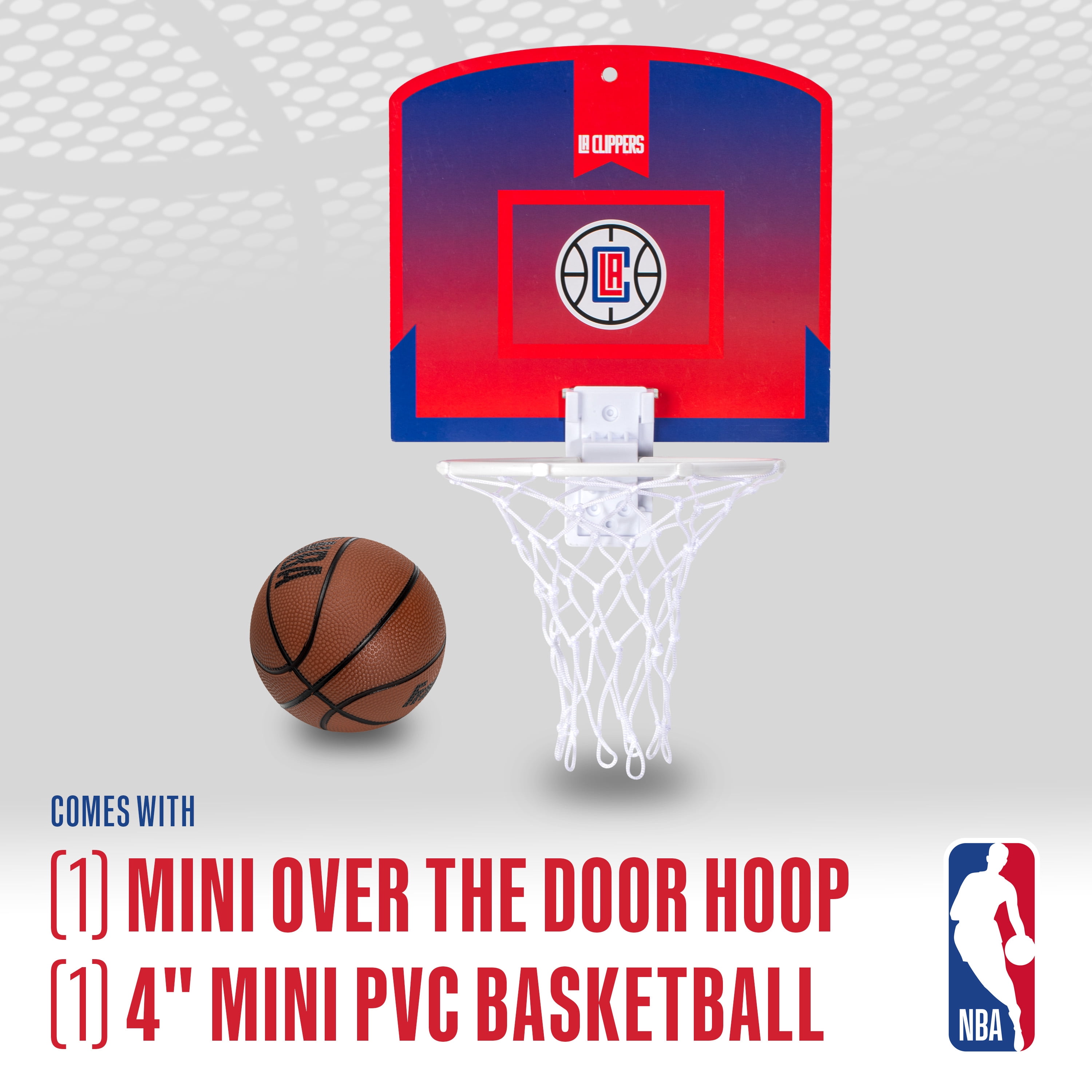 Franklin Sports NBA Los Angeles Clippers Mini Over the Door Basketball Hoop - Kids Indoor Mini Basketball Hoop with Basketball - NBA Fan Shop Mini Hoop for Bedroom + Office - Over the Door Hoop Set