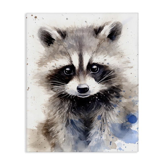Stupell Industries Woodland Nursery Raccoon Animals Painting Wrapped Canvas Art Print Wall Art, 16 x 20