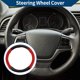 thumbnail image 2 of Cubierta de volante de cuero artificial PU Unique Bargains ABS Protector de volante de automóvil 14.96" Negro Rojo patrón de fibra de carbono, 2 of 6