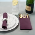 thumbnail image 4 of BloominGoods Colored Paper Disposable Dinner Napkins with Flatware Pocket, Plum 50-Pack, 4 of 9