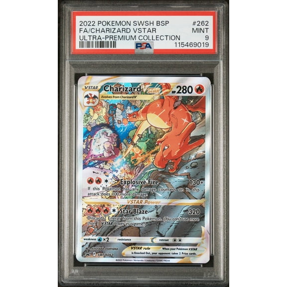 Collectible Graded PSA 9 2022 Pokemon Charizard VSTAR FA #262 Ultra Premium Collection SwSh Black Star Promo