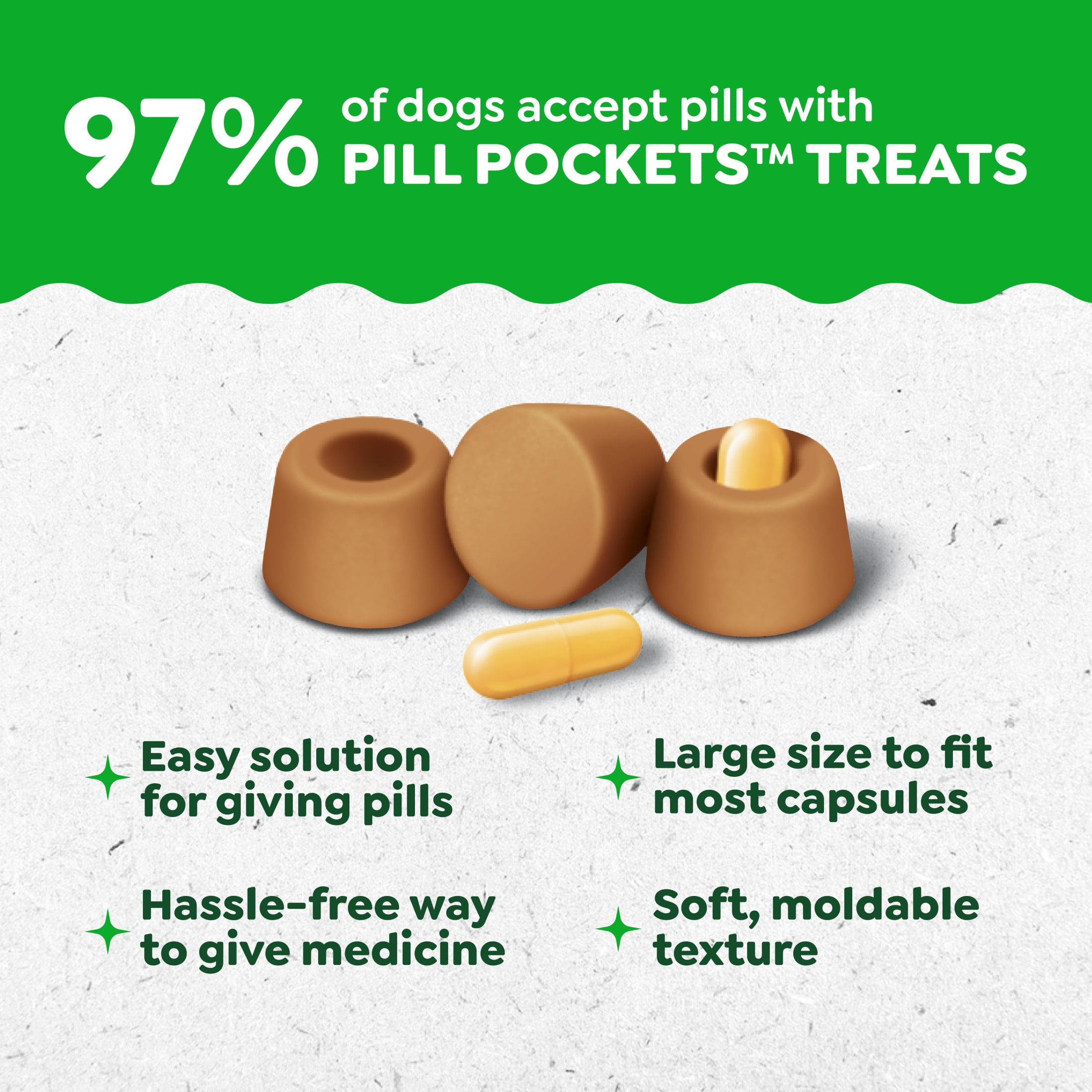 (3 pack) Greenies Pill Pockets Peanut Butter Flavor Dog Treats Large 7.9 oz Pouch