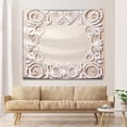 thumbnail image 3 of Boho Decor Tapestry Aesthetic Midcentury Modern Delicate Swirls Tapestry Intricate Filigree Tribal Boho Abstract Shapes Wall Hanging Tapestry for Living Room House Home Office Bedroom Deco (51x59in), 3 of 6
