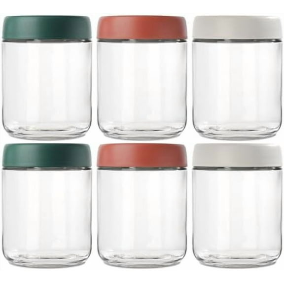 Overnight Oats Containers with Lids, Mason Jars 16oz with Lids - Set Of 6, Practical Oatmeal Container to Go, Chia Seed Pudding Jars