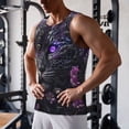 thumbnail image 5 of Picia Purple-Eyed Floral Leopard Printed Men’s Performance Tank, Men's Workout Tank Top Moisture-Wicking Tank Top Muscle tee, Breathable Workout Shirt-Large, 5 of 7