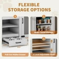 thumbnail image 3 of Extra Large Dog Crate Furniture, 90 Inch Wooden Dog Kennel Furniture for 2 Dogs, Furniture Style Dog Crate with 4 Bowls Heavy Duty Indoor Double Dog Crate with Feeding Drawer & Storage Shelves, 3 of 6