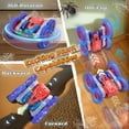 thumbnail image 3 of Spider Remote Control Car - 2.4Ghz 4WD RC Stunt Car with 360° Rotation Displays 4 LED Texts, Spray Function, LED Lights, Rechargeable Battery, for Boys and Girls, 3 of 9