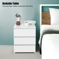 thumbnail image 4 of Modern White Nightstand With 3 Storage Drawers For Bedroom Living Room, Storage Cabinet 17.7*15*22In, 4 of 5