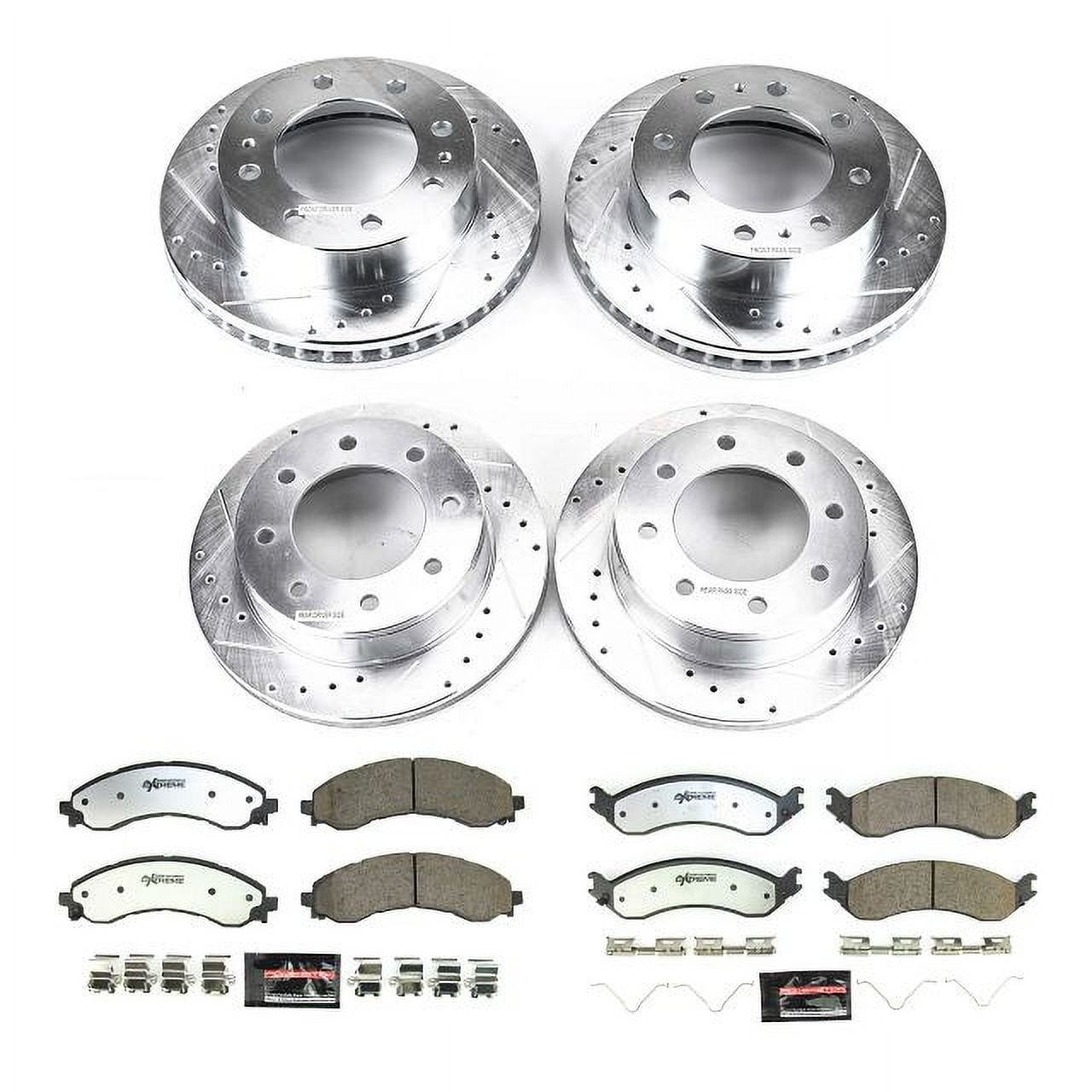 PowerStop Front and Rear Z36 Truck & Tow Carbon-Fiber Ceramic Brake Pad and Drilled and Slotted Rotor Kit Fits: CHEVROLET GMC Select Models K8798-36