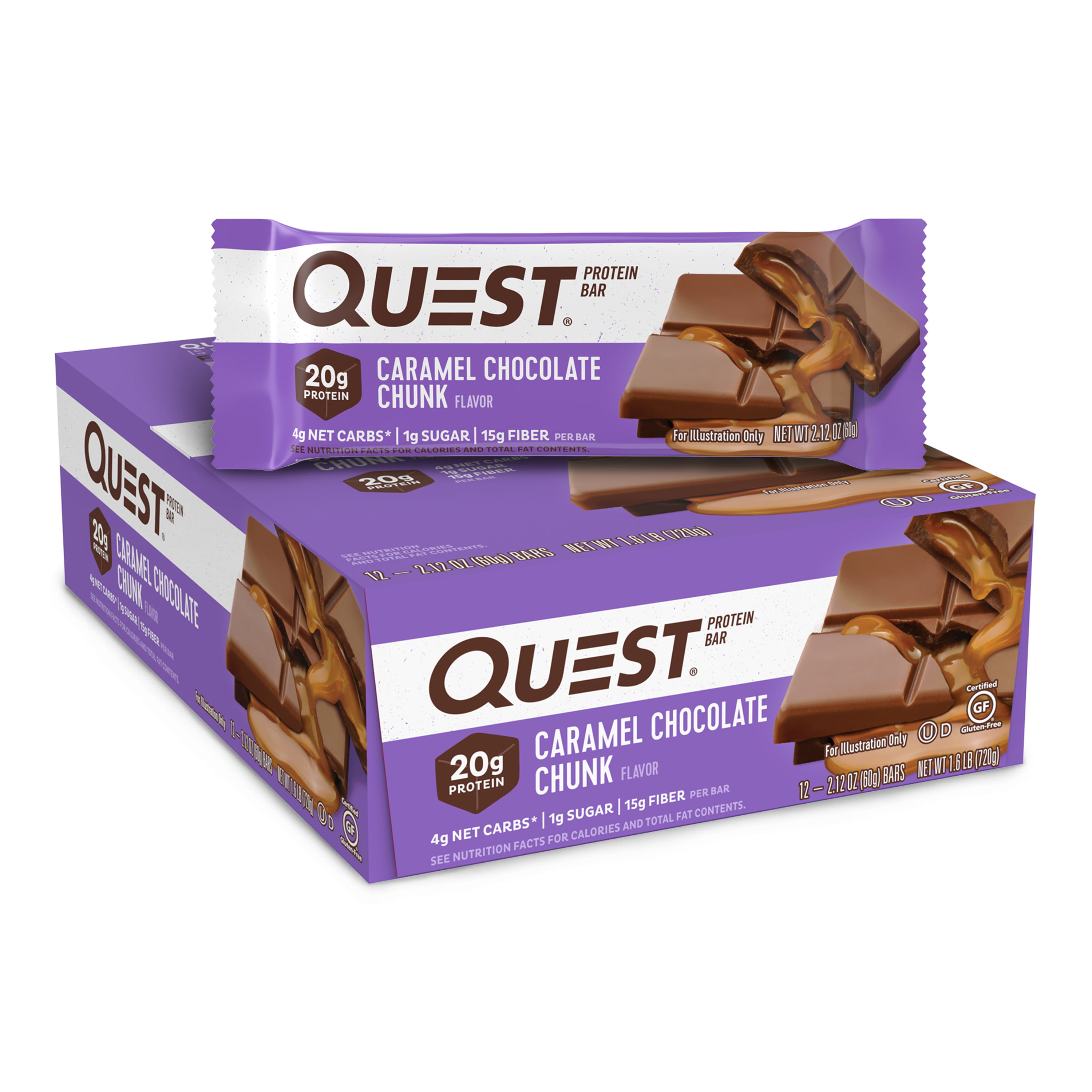 Quest Protein Bar, Double Chocolate Chunk, 20g Protein, 12 Ct - Walmart.com