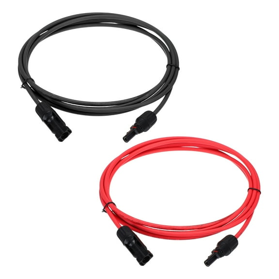 Uxcell 1 Pair Solar Panel Extension Cable, 14AWG 1000V Male to Female Waterproof Solar Extension Wire, Solar Panel Cable for RVs, Solar Panels, Photovoltaic Systems, Black&Red 9.8ft