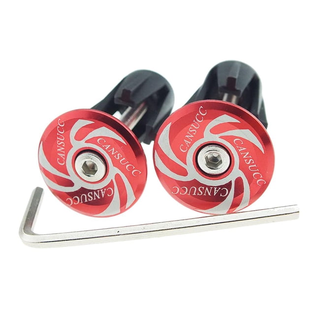 Tapones para manillar de bicicleta Cola Aleación de aluminio Accesorios y rojo